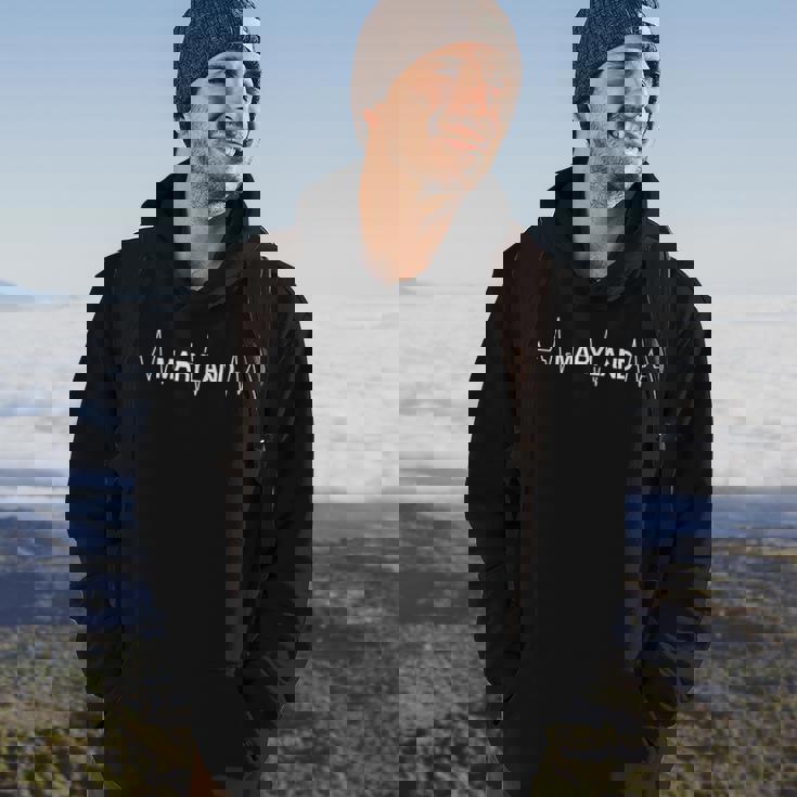 Maryland Gift Heartbeat National Pride Pulse Patriot Hoodie Lifestyle