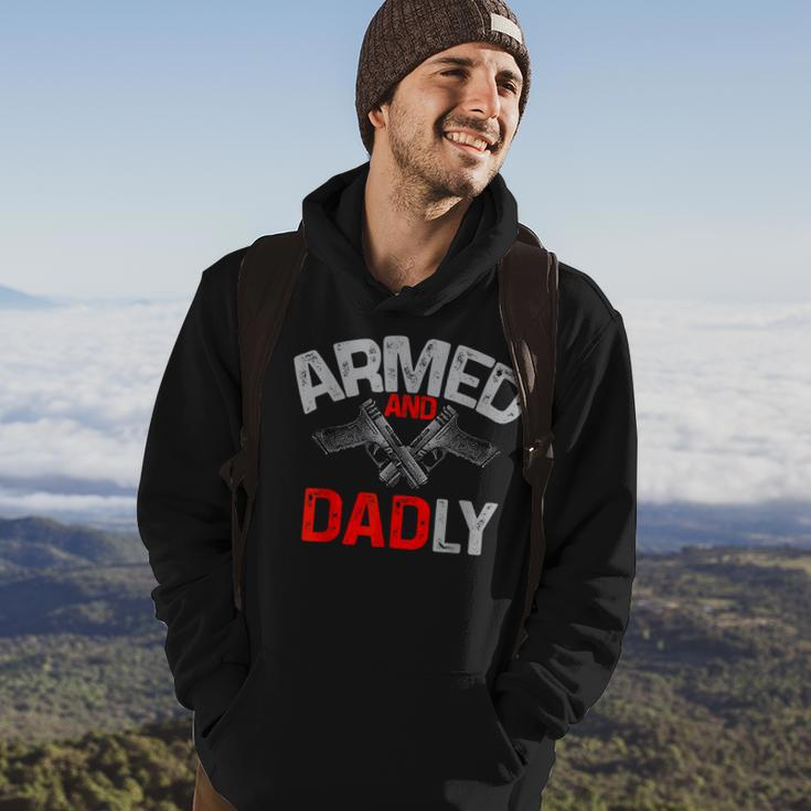 Men Armed And Dadly Funny Deadly Father Gift For Fathers Day Hoodie Lifestyle