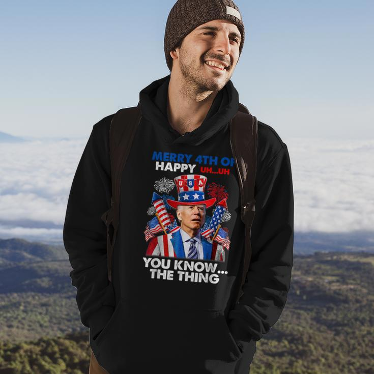 Merry 4Th Of You Know The Thing Funny Joe Biden 4Th Of July Hoodie Lifestyle