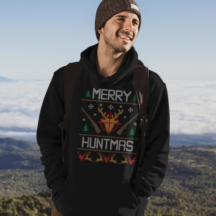 Merry Huntmas Hunting Ugly Christmas Sweater For Deer Hunter Hoodie Lifestyle