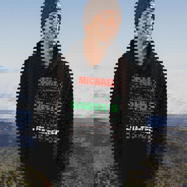 Michael Santas Little Helper Funny Michael Name Christmas Hoodie Lifestyle Michael Santas Little Helper Funny Michael Name Christmas Hoodie Lifestyle