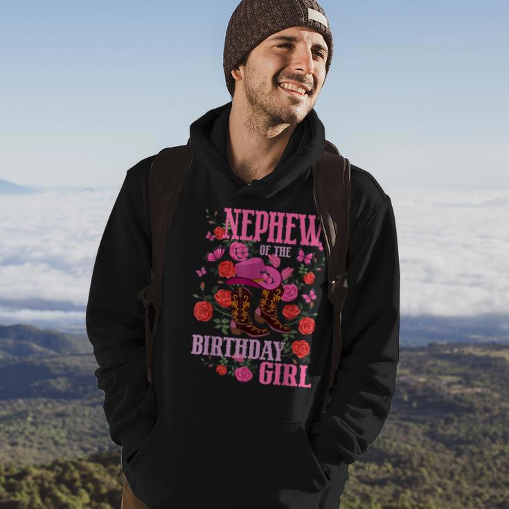 Nephew Of The Birthday Girl Cowgirl Boots Pink Matching Hoodie Lifestyle