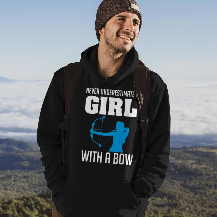 Never Underestimate A Girl With A Bow Archers Archery Girls Archery Funny Gifts Hoodie Lifestyle