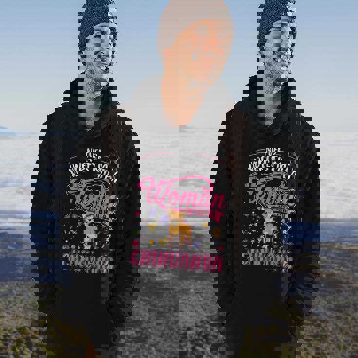 Never Underestimate A Woman With A Chihuahua Hoodie Lifestyle