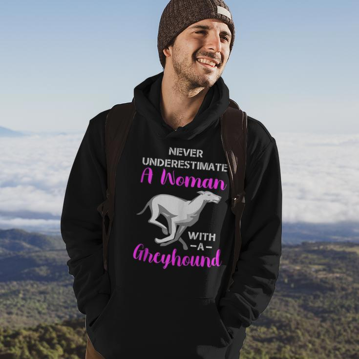 Never Underestimate A Woman With A Greyhound Dog Lover Hoodie Lifestyle