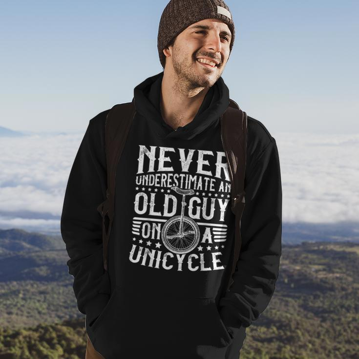 Never Underestimate An Old Guy On A Unicycle Hoodie Lifestyle