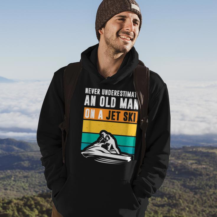 Never Underestimate An Old Man Water Sport Funny Jet Ski Old Man Funny Gifts Hoodie Lifestyle