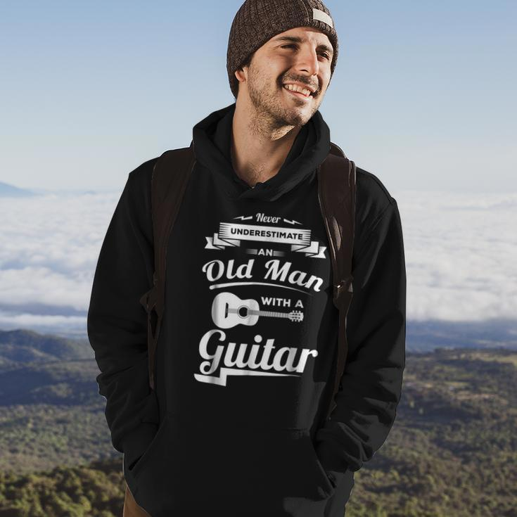 Never Underestimate An Old Man With A Guitar Dad Grandpa Gift For Mens Hoodie Lifestyle
