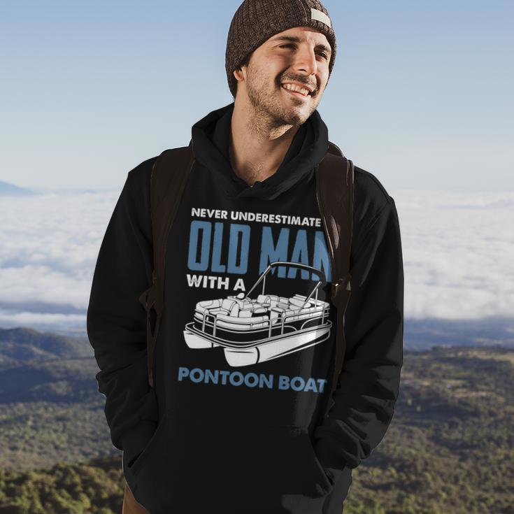 Never Underestimate An Old Man With A Pontoon Boat Captain Gift For Mens Hoodie Lifestyle
