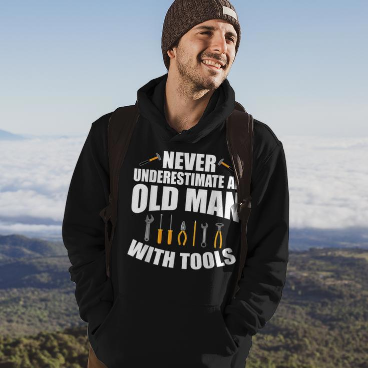 Never Underestimate An Old Man With Tools Dad Grandpa Fix It Gift For Mens Hoodie Lifestyle