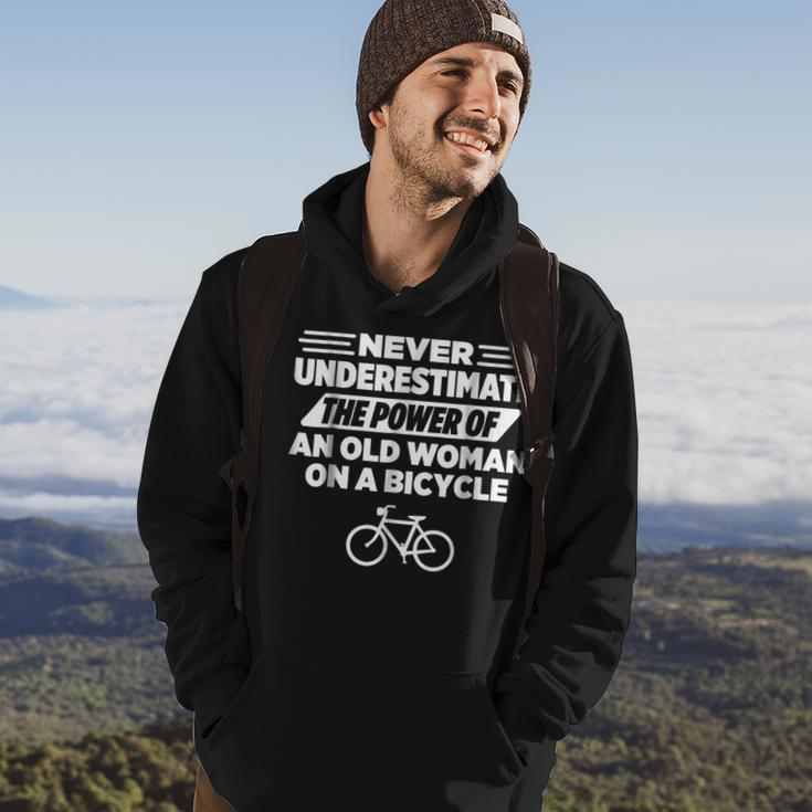 Never Underestimate An Old Woman On A Bicycle Hoodie Lifestyle