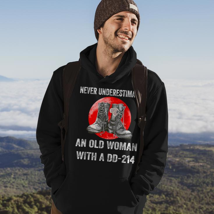 Never Underestimate An Old Woman With A Dd 214 Old Woman Funny Gifts Hoodie Lifestyle