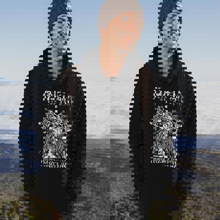 Norwegian Blood Runs Through My Veins Viking & Odin Hoodie Lifestyle
