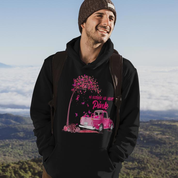 In October We Wear Pink Ribbon Leopard Truck Breast Cancer Hoodie Lifestyle