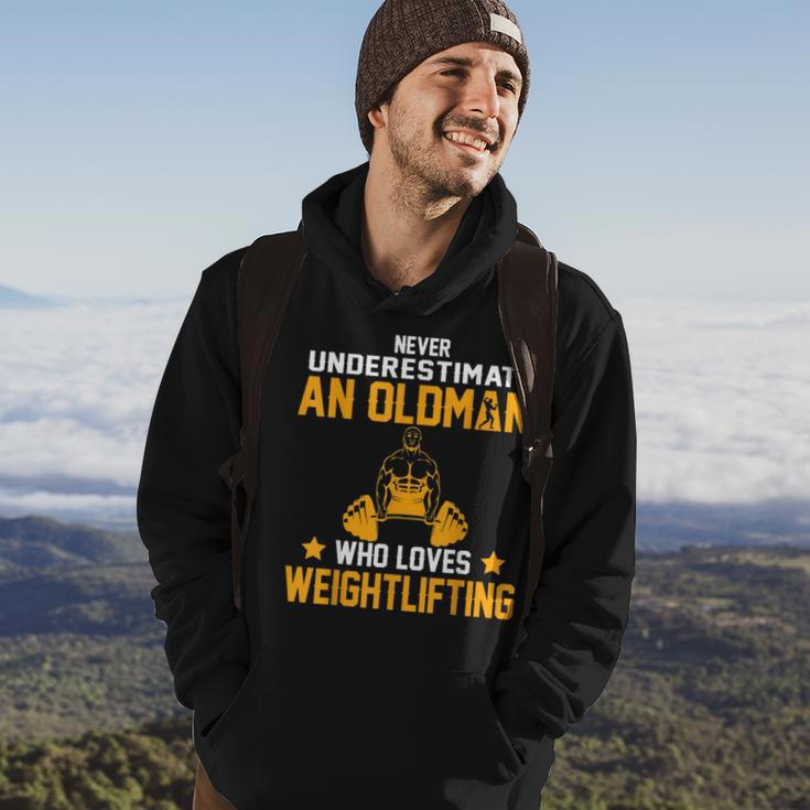 Oldman Weight Lifting Gift For Daddy Who Loves The Gym Weight Lifting Funny Gifts Hoodie Lifestyle