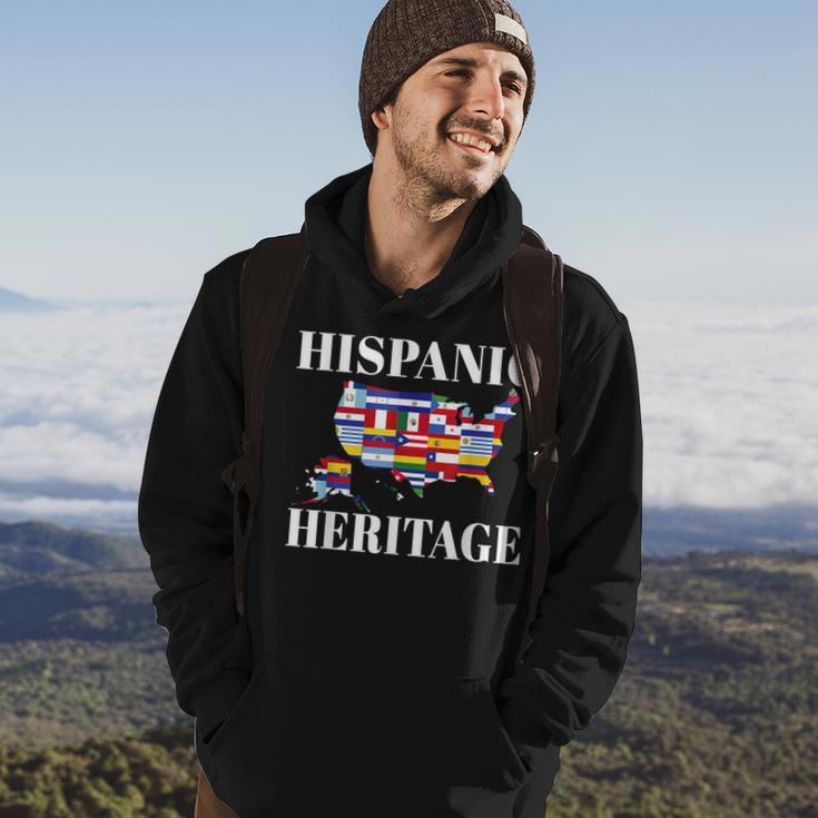 Hispanic Heritage Month All Countries Flag Inspiration Map Hoodie Lifestyle