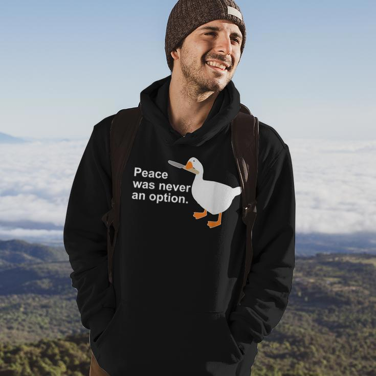Peace Was Never An Option Funny Goose Apparel Hoodie Lifestyle