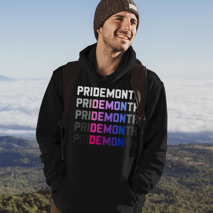 Pridemonth Demon Vintage Human Right Bisexual Hoodie Lifestyle
