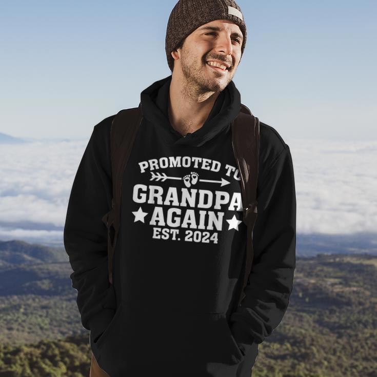 Promoted To Grandpa Again 2024 Soon To Be Grandfather Again Hoodie Lifestyle