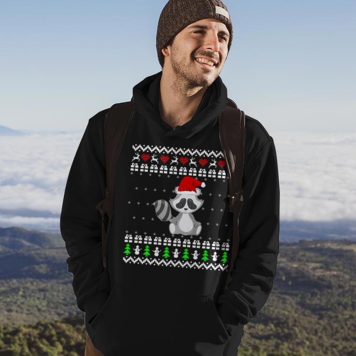 Raccoon Ugly Christmas Sweater Hoodie Lifestyle