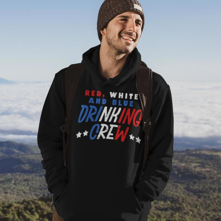 Red White And Blue Drinking Crew Funny Usa 4Th Of July Party Hoodie Lifestyle