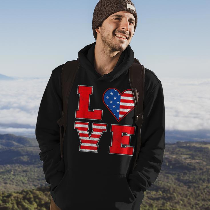 Red White And Blue For Love American Flag Hoodie Lifestyle
