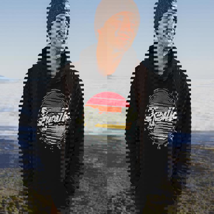 Retro Accoville Home State Cool 70S Style Sunset Hoodie Lifestyle