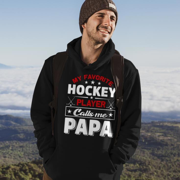 Retro My Favorite Hockey Player Calls Me Papa Fathers Day Hoodie Lifestyle