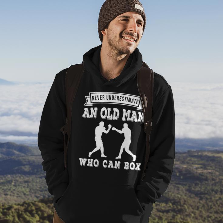 Retro Never Underestimate An Old Man Who Can Box Retro Boxer Hoodie Lifestyle