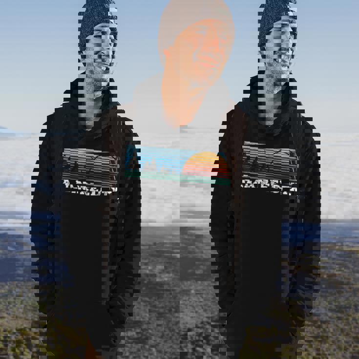 Retro Sunset Stripes Alanreed Texas Hoodie Lifestyle