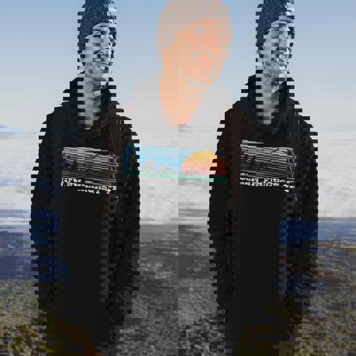 Retro Sunset Stripes Glenn Heights Texas Hoodie Lifestyle