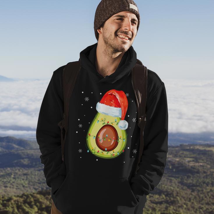 Santa Hat Avocado Merry Christmas Vegan Pajama Hoodie Lifestyle