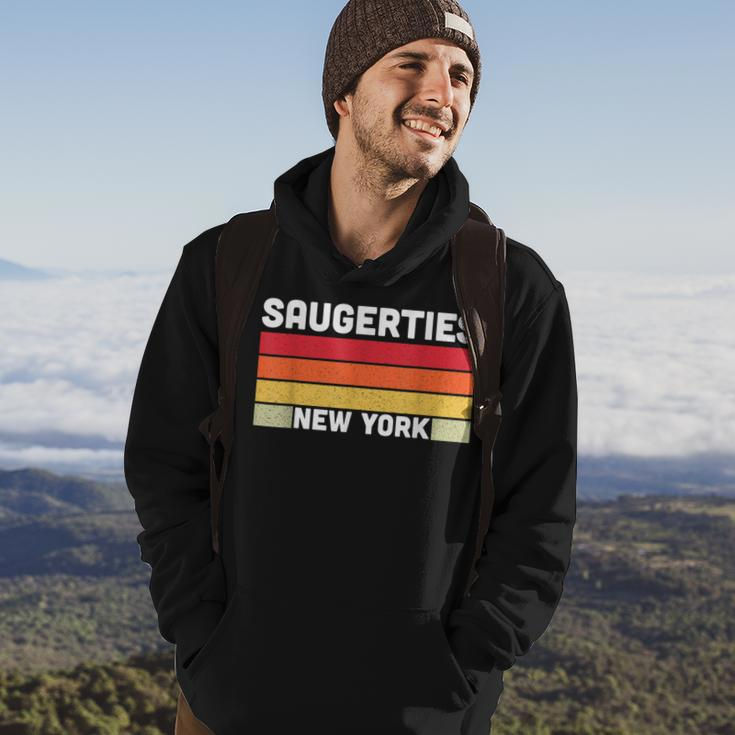 Saugerties Ny New York City Home Roots Retro 80S Hoodie Lifestyle
