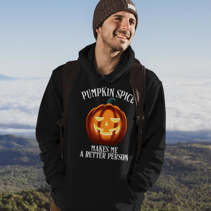 Scary Jack-O-Lantern Pumpkin Spice Makes Me A Better Person Hoodie Lifestyle