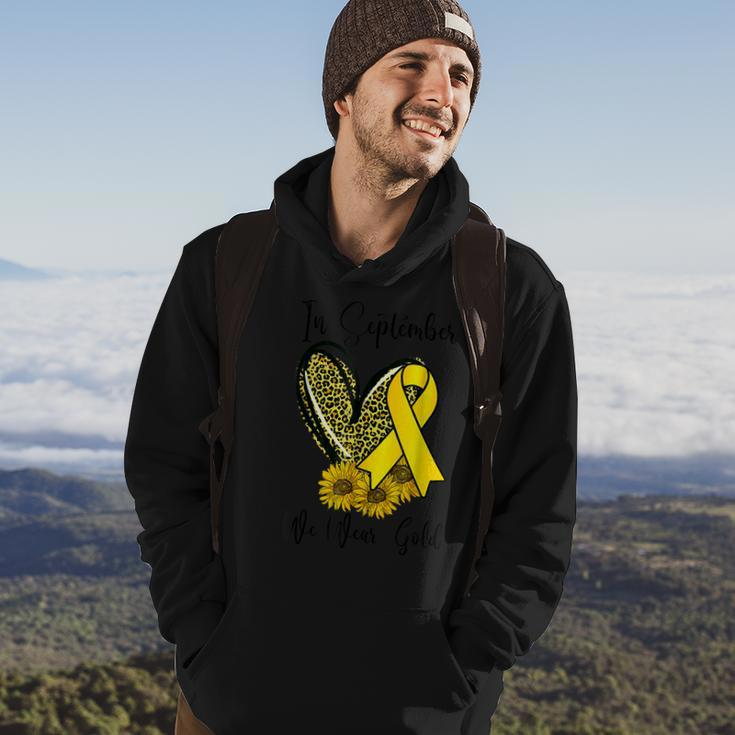 In September We Wear Gold Childhood Cancer Awareness Ribbon Hoodie Lifestyle