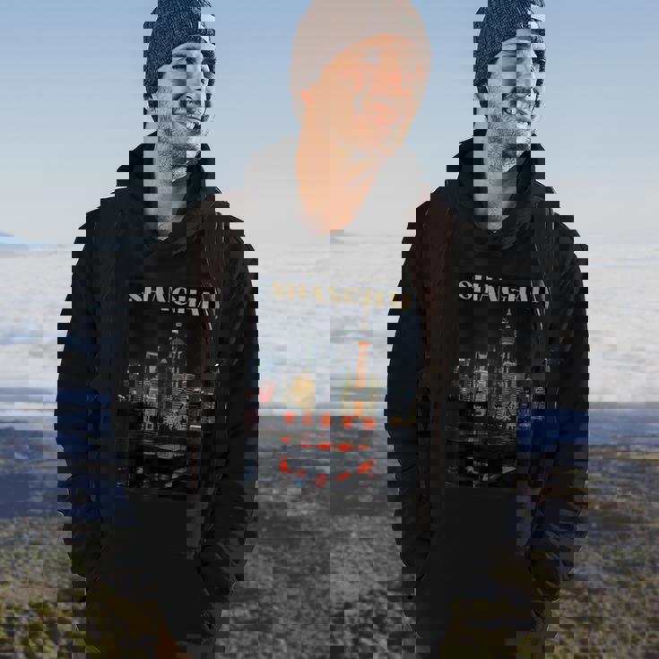 Shanghai Art China Vintage Travel Pearl Tower Hoodie Lifestyle