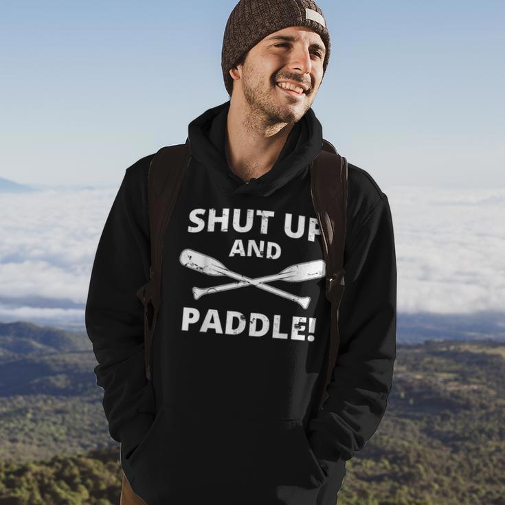 Shut Up And Paddle Kayaking Whitewater Rafting Hoodie Lifestyle