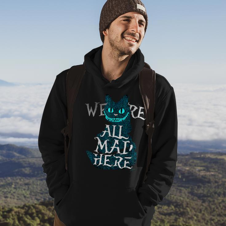 Smiling Cat We Are All Mad Here Cat Hoodie Lifestyle