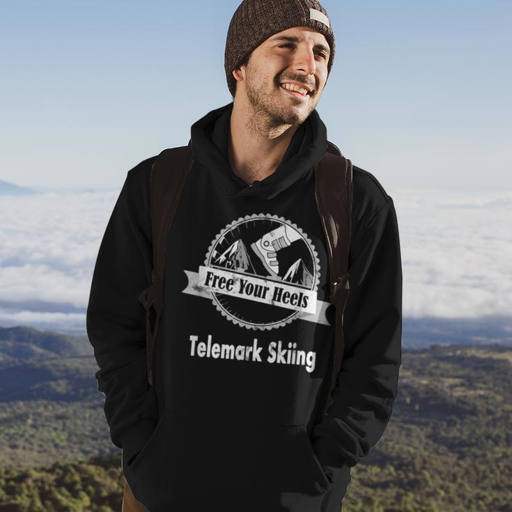 Telemark Skiing Free You Heel - Think Different Ski Skiing Funny Gifts Hoodie Lifestyle