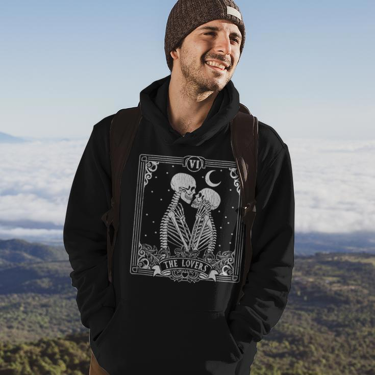 The Lovers Tarot Card Skeleton Halloween Occult Vintage Tarot Funny Gifts Hoodie Lifestyle