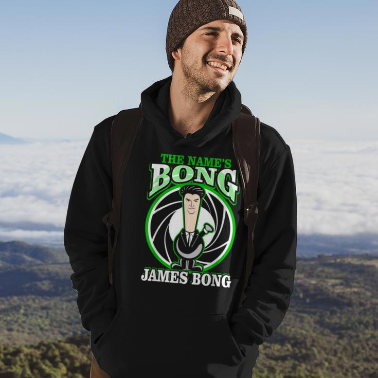 The Name Is Bong James Bong Parody Weed 420 Stoner Weed Funny Gifts Hoodie Lifestyle