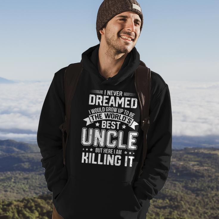The Worlds Best Uncle - Funny Uncle Hoodie Lifestyle