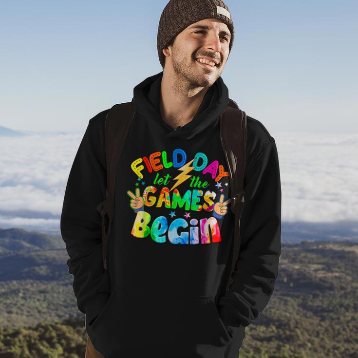 Tie Dye Funny Let The Games Begin Retro Field Day 2023 Hoodie Lifestyle