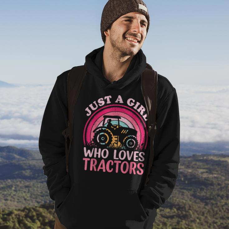 Tractor Lover Vintage Just A Girl Who Loves Tractors Hoodie Lifestyle
