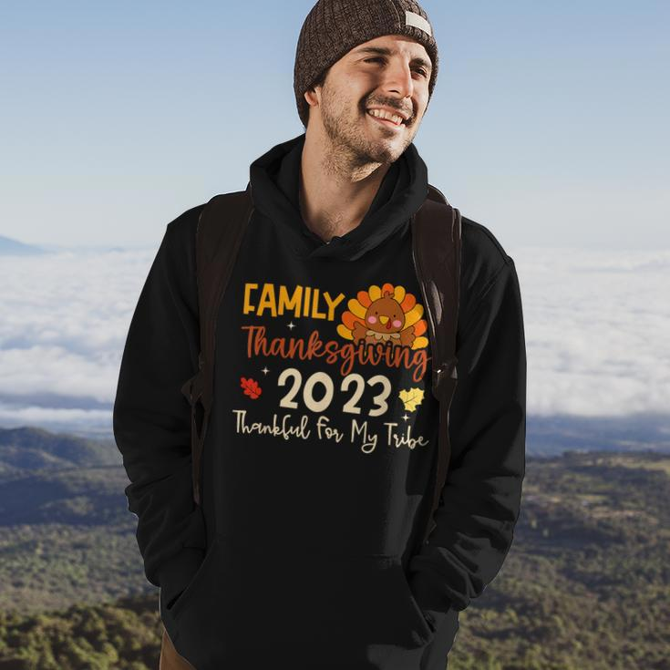 Turkey Family Thanksgiving 2023 Thankful For My Tribe Group Hoodie Lifestyle