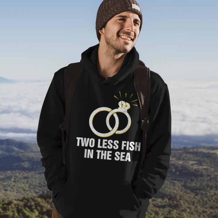 Two Less Fish In The Sea Wedding Pun Bride And Groom Joke Hoodie Lifestyle