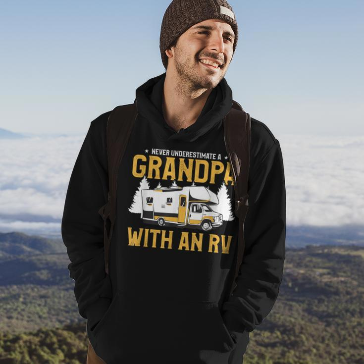 Never Underestimate A Grandpa With An Rv Motorhome Camping Hoodie Lifestyle