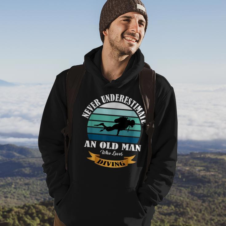 Never Underestimate An Old Man Who Loves Diving Hoodie Lifestyle
