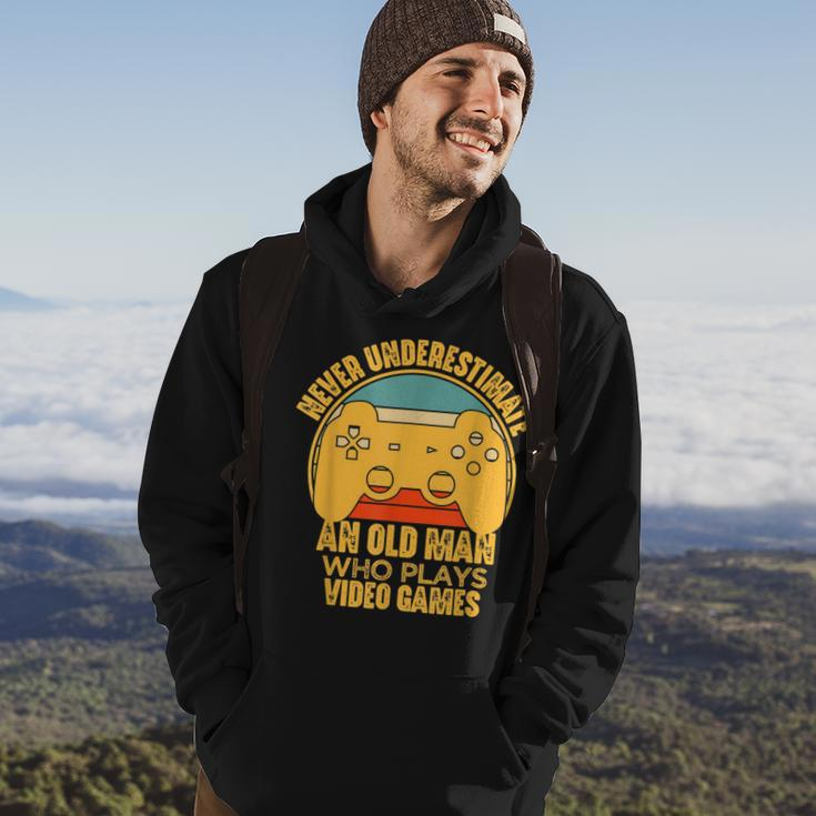 Never Underestimate An Old Man Video Games Gaming Hoodie Lifestyle