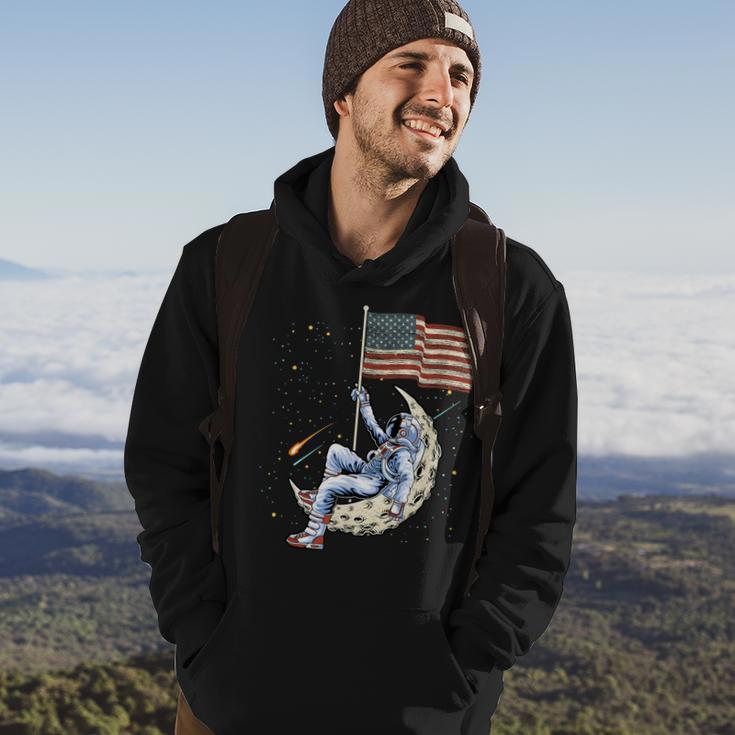Us Flag Astronaut Space Independence Day 4Th Of July Hoodie Lifestyle
